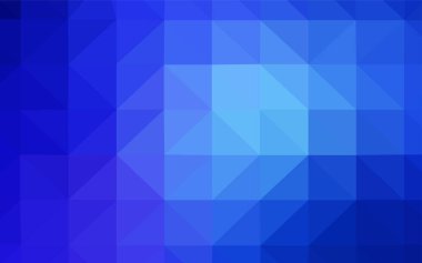 Koyu mavi parlayan üçgen kapak vektör. Renkli resimde gradyan ile poligonal tarzı. İşiniz için en iyi üçgen tasarım.