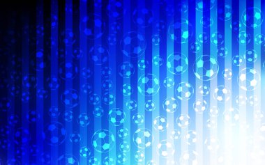 Futbol topları ile ışık mavi vektör desen. Renkli gradyan futbol turnuvası belirtileri ile. Poster, afiş ve spor karşılaşmaları için Tasarla.