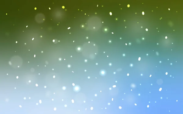 Bleu Clair Motif Vectoriel Vert Avec Flocons Neige Noël Illustration — Image vectorielle