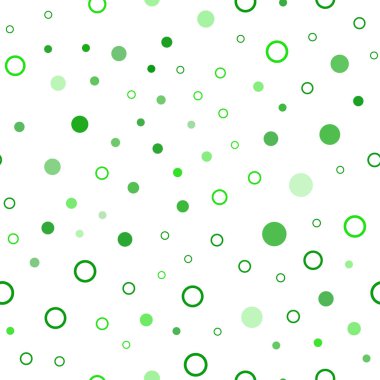 Işık yeşil vektör disklerle sorunsuz doku. Renkli gradyan ile arka plan üzerinde bulanık kabarcıklar. Desen için modaya uygun Kumaş, duvar kağıtları.