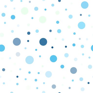 Hafif mavi vektör sorunsuz zemin noktalar ile. İllüstrasyon renkli soyut daireler parlayan ayarlanmış. Duvar kağıdı, kumaş üreticileri için modaya uygun bir tasarım.