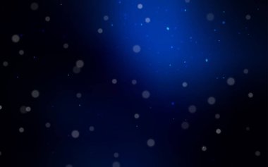 Koyu mavi vektör doku renkli kar taneleri ile. Parlayan illüstrasyon kar Noel tarzı ile renkli. Şablonun yeni yıl arka plan olarak kullanılabilir.