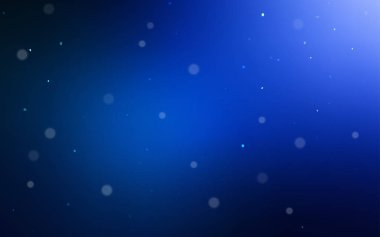 Daire şekilleri ile koyu mavi vektör düzeni. Soyut illüstrasyon renkli baloncuklar doğa tarzı ile. Desen doku duvar kağıdı olarak kullanılabilir.