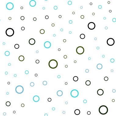 Açık mavi, yeşil vektör noktalar ile sorunsuz kapak. Renkli gradyan ile arka plan üzerinde bulanık kabarcıklar. Desen doku duvar kağıdı olarak kullanılabilir.