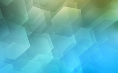 Açık mavi, yeşil vektör kapak altıgenler dizi. Soyut illüstrasyon renkli altıgenler ile. Desen doku duvar kağıdı için.