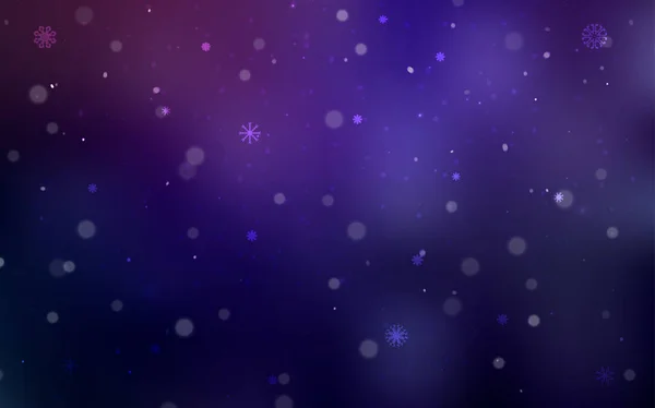 Patrón Vectorial Púrpura Oscuro Con Copos Nieve Navidad Ilustración Abstracta — Vector de stock