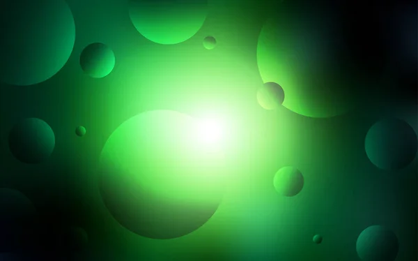 Dark Green Vector Pattern Spheres Blurred Bubbles Abstract Background Colorful — Stock Vector