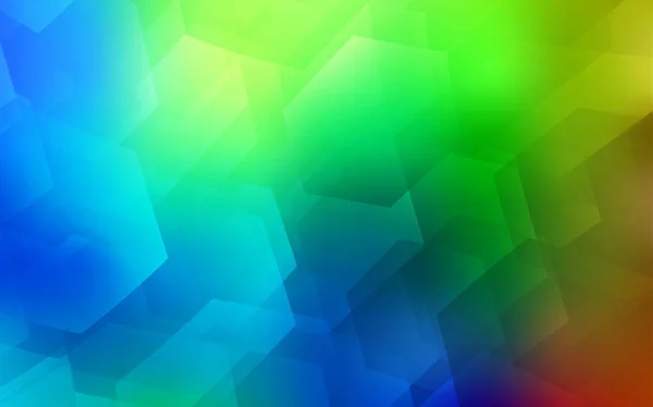 Couvercle Vectoriel Multicolore Foncé Avec Ensemble Hexagones Illustration Hexagones Colorés — Image vectorielle