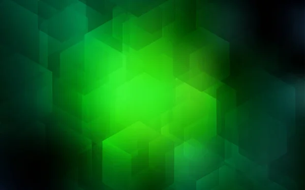 Fond Vectoriel Vert Foncé Avec Hexagones Illustration Abstraite Avec Hexagones — Image vectorielle