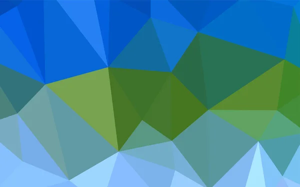 Azul Claro Vector Verde Brillante Telón Fondo Triangular Ilustración Colores — Vector de stock
