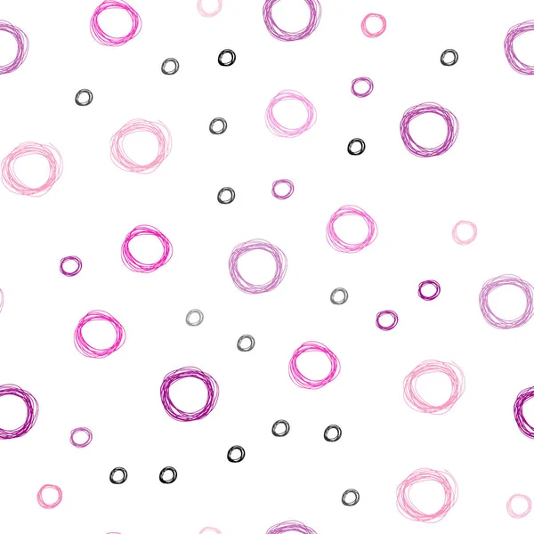淡粉红色 黄色矢量无缝模板与圆圈 美丽的彩色插图与模糊的圆圈在自然风格 模式可用于未来的广告 小册子 — 图库矢量图片