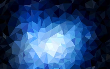 Koyu mavi vektör üçgen mozaik şablonu. Poligonal illüstrasyon parlayan, hangi üçgen oluşur. Tasarımınız için üçgen desen.