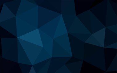 Koyu mavi vektör üçgen mozaik kapak. Üçgenler ile modern soyut resim. Afiş için tamamen yeni şablon.