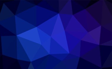 Koyu mavi vektör soyut mozaik desen. Gradyanı olan üçgen geometrik örnek. Pankartın için tamamen yeni bir şablon.