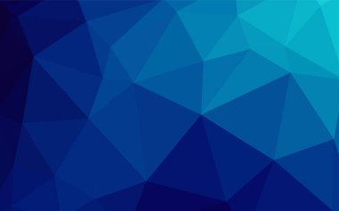 Koyu mavi vektör düşük poli kapak. Üçgenler ile renkli soyut resimde. Tasarımınız için üçgen desen.