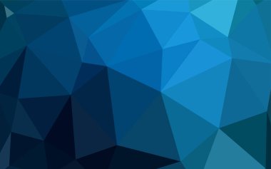 Koyu mavi vektör üçgen mozaik kapak. Renkli resimde gradyan ile poligonal tarzı. Cep telefonu arka plan için şablon.