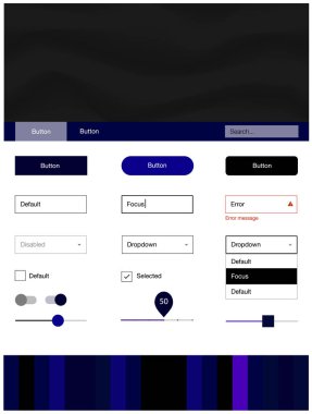 Koyu pembe, mavi UI ux kiti ile çizgiler, oval vektör. Gradyan memphis tarzı ile zarif parlak illüstrasyon. Web siteleri için basit renkli tasarım.