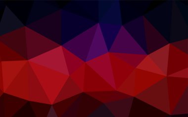 Koyu mavi, kırmızı düşük poli düzen vektör. Gradyan ile poligonal soyut resim. Web siteniz için yeni bir doku.