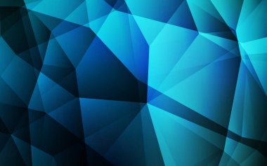 Koyu mavi vektör poligonal şablonu. Renkli resimde gradyan ile poligonal tarzı. Tasarımınız için üçgen desen.