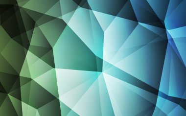 Açık mavi, vektör degrade üçgenler desen yeşil. Renkli resimde üçgenler ile soyut tarzda. Web siteniz için yeni bir doku.