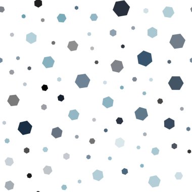 Hafif mavi vektör renkli altıgenler ile seamless modeli. Beyaz yüzey üzerinde renkli altıgenler Illustration. Desen-ebilmek var olmak kullanılmış için açılış sayfaları.