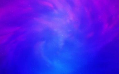Pembe ışık, vektör düzen kozmik yıldız ile mavi. Gökada yıldız ile basit tarzı dekoratif tasarım bulanık. Desen astronomi Web siteleri için.