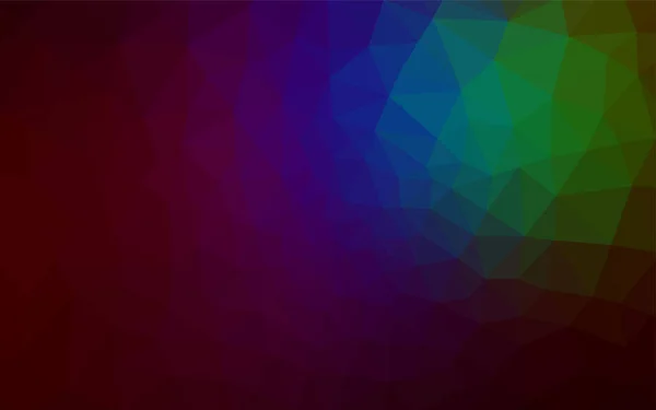 Тёмный Многоцветный Векторный Абстрактный Мозаичный Фон Красочная Абстрактная Иллюстрация Треугольниками — стоковый вектор