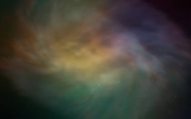 Açık mavi, gece gökyüzü yıldızlı yeşil vektör deseni. Parlak astronomik yıldızlı parlak renkli çizimler. Reklamınız, posteriniz, afişiniz için en iyi tasarım.