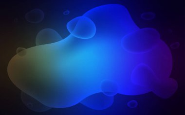 Koyu mavi, yeşil arka plan balonu şekiller ile vektör. Memphis tarzı gradyan ile yaratıcı geometrik şekil. Memphis tasarım web siteniz için.