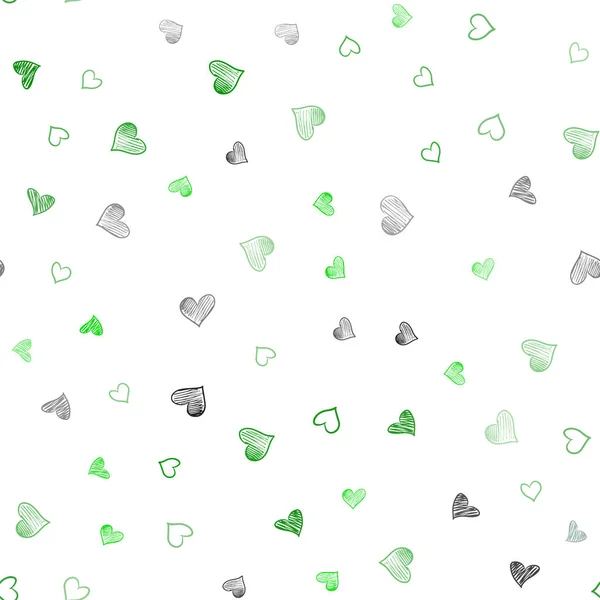 Темно Зелений Векторні Безшовного Фону Серця Ілюстрація Серця Любові Концепція — стоковий вектор