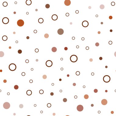 Koyu turuncu vektör noktalar ile sorunsuz kapak. Soyut illüstrasyon renkli baloncuklar doğa tarzı ile. Duvar kağıdı, kumaş üreticileri için modaya uygun bir tasarım.