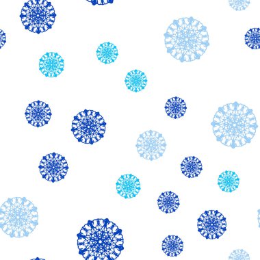 Hafif mavi vektör renkli kar taneleri ile sorunsuz doku. Dekoratif illüstrasyon kar soyut şablonundaki ile parlayan. Desen için modaya uygun Kumaş, duvar kağıtları.