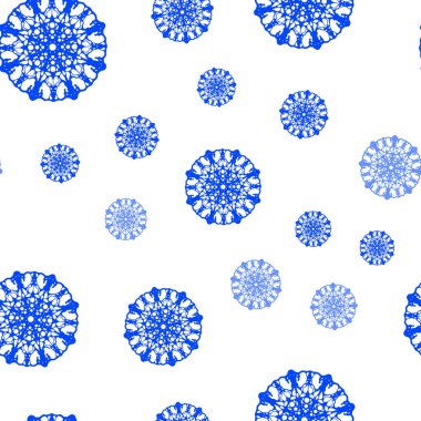 Koyu pembe, mavi güzel kar taneleri ile sorunsuz kapak vektör. Parlayan illüstrasyon kar Noel tarzı ile renkli. Desen için modaya uygun Kumaş, duvar kağıtları.