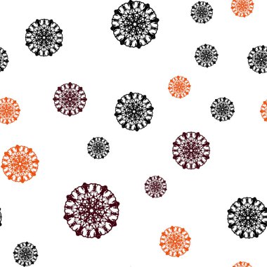 Koyu turuncu vektör güzel kar taneleri ile sorunsuz kapak. Dekoratif illüstrasyon kar soyut şablonundaki ile parlayan. Tekstil, kumaş, duvar kağıtları için tasarım.