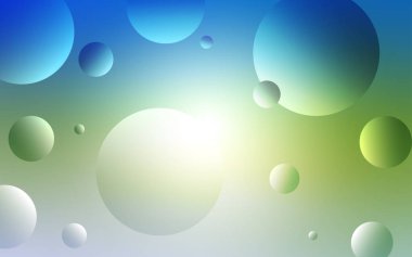 Açık mavi, yeşil vektör arka plan ile bubbles. Modern Soyut illüstrasyon renkli su ile bırakır. Desen-ebilmek var olmak kullanılmış için reklam, broşür.