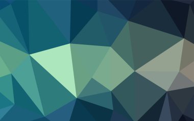Açık mavi, vektör üçgen mozaik şablon yeşil. Geometrik şekil gradyan ile Origami tarzında. İşiniz için yeni tasarım.