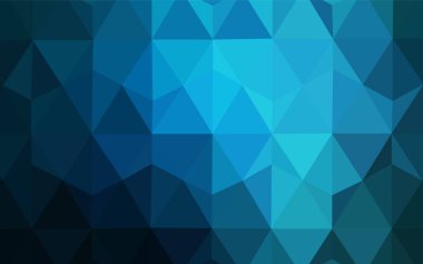 Koyu mavi vektör üçgen mozaik doku. Gradyan ile zarif parlak poligonal illüstrasyon. Web siteniz için yeni bir doku.