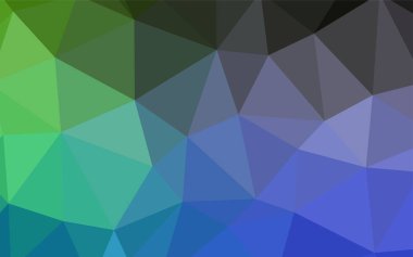 Açık mavi, yeşil vektör üçgen mozaik kapak. Glitter soyut resim zarif bir üçgen ile. İş tasarımınız için yeni stil.