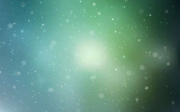 Γαλάζιο Πράσινο Διάνυσμα Κάλυψη Όμορφες Νιφάδες Χιονιού Χιόνι Θολή Φόντο — Διανυσματικό Αρχείο