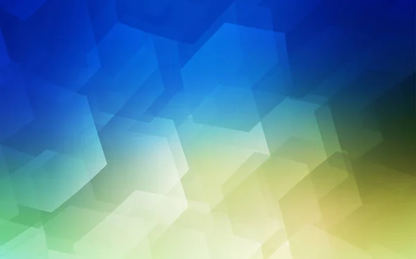 Bleu Clair Disposition Vectorielle Verte Avec Des Formes Hexagonales Illustration — Image vectorielle