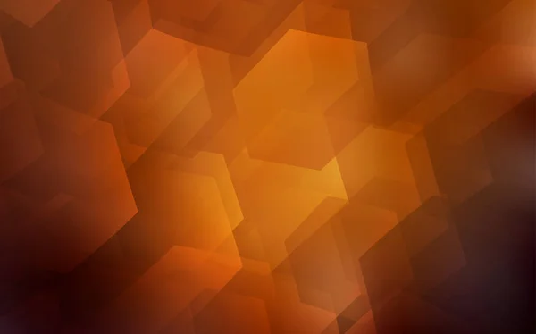 六角形の暗いオレンジ色ベクトルの背景 カラフルな六角形の抽象的なイラスト あなたのビジネス広告の美しいデザイン — ストックベクタ