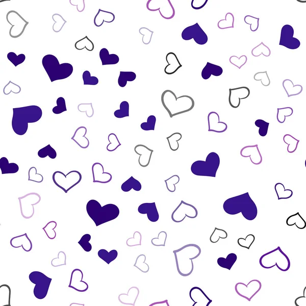 Темно Фиолетовый Вектор Фоне Сердец Декоративная Сияющая Иллюстрация Сердцами Абстрактном — стоковый вектор