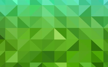 Işık yeşil vektör üçgen mozaik şablonu. Renkli resimde gradyan ile poligonal tarzı. İşiniz için en iyi üçgen tasarım.