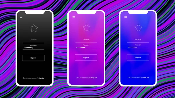 Dark Pink Blue Vector Material Design Kit Con Teléfono Celular — Vector de stock