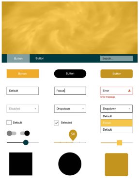 Işık turuncu vektör UI ux seti alan yıldız ile. Renkli gökyüzü ile soyut tarzda dekoratif UI takımı tasarım. Bu örnek için sitesidir.