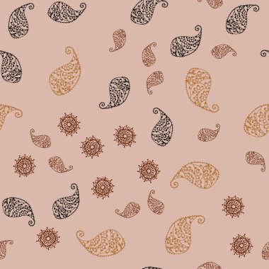 Koyu turuncu vektör yaprak ve çiçek ile sorunsuz doğal çizimleri. Yaprak ve çiçek ile yeni renkli resimde. İş tasarımınız için yeni stil.