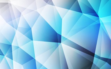 Hafif mavi vektör soyut poligonal şablonu. Üçgenler ile renkli resimde parlayan. Cep telefonu arka plan için şablon.