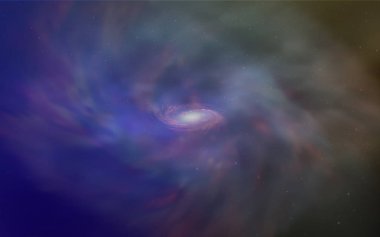 Açık mavi, uzay yıldızlı yeşil vektör şablonu. Renkli kozmik yıldızlı soyut çizimler. Kozmik arkaplanlar için şablon.