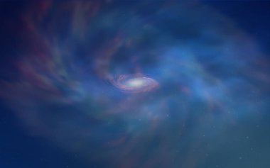 Astronomik yıldız ile ışık mavi vektör kapak. Gökada yıldız ile basit tarzı dekoratif tasarım bulanık. Desen Astroloji Web siteleri için.