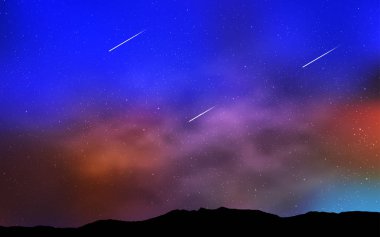 Açık mavi, sarı vektör kapak astronomik yıldız ile. Gökada yıldız ile basit tarzı dekoratif tasarım bulanık. Desen fütüristik reklam, kitapçıklar için.